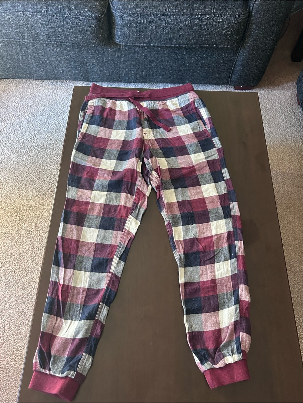 American Eagle Burgundy Plaid Lounge Pants
